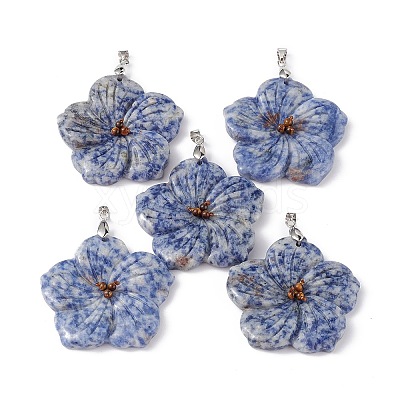 Natural Blue Spot Jasper Big Pendants G-B040-01P-08-1