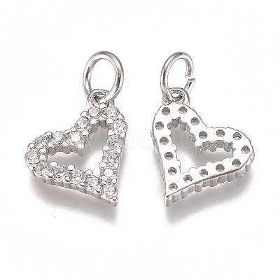 Brass Micro Pave Cubic Zirconia Charms ZIRC-F111-19P-1