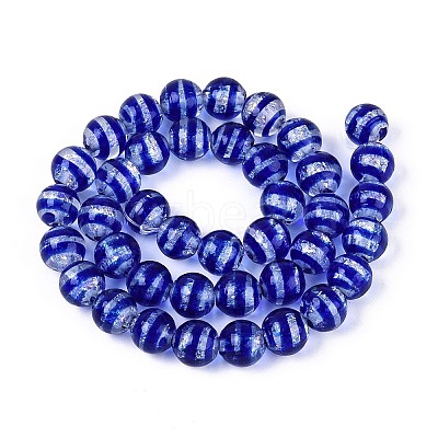 Handmade Foil Glass Beads Strands FOIL-N033-05B-1