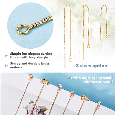 9 Pairs 3 Style Brass Stud Earring Findings KK-DC0001-38-1