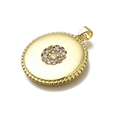 Brass Micro Pave Cubic Zirconia Pendants KK-C090-14G-1