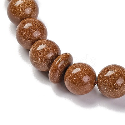 Synthetic Goldstone Beads Stretch Bracelets BJEW-A025-01L-1