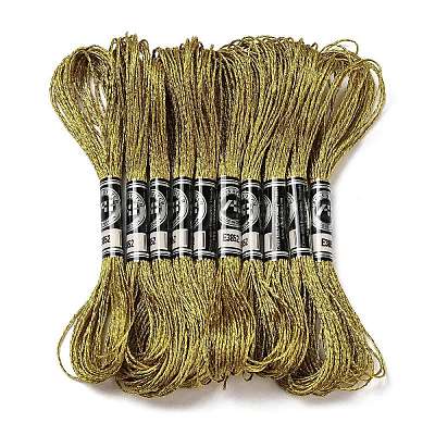 10 Skeins 12-Ply Metallic Polyester Embroidery Floss OCOR-Q057-A06-1