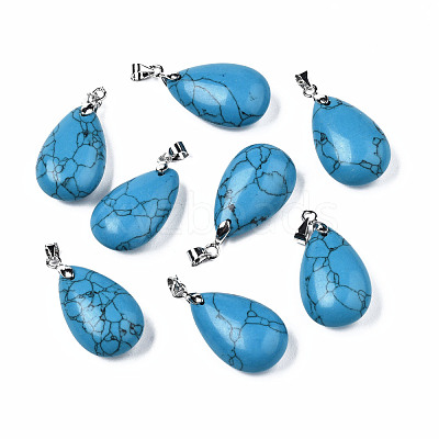 Synthetic Turquoise Pendants G-S243-13-1
