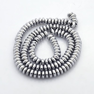 Electroplate Non-magnetic Synthetic Hematite Rondelle Beads Strands G-J216B-08-1