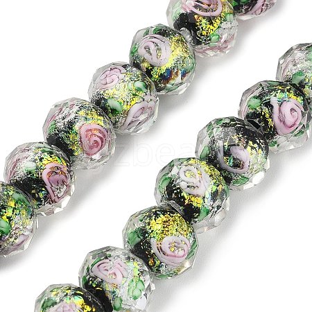 Handmade Foil Lampwork Beads Strands FOIL-S136-001A-1