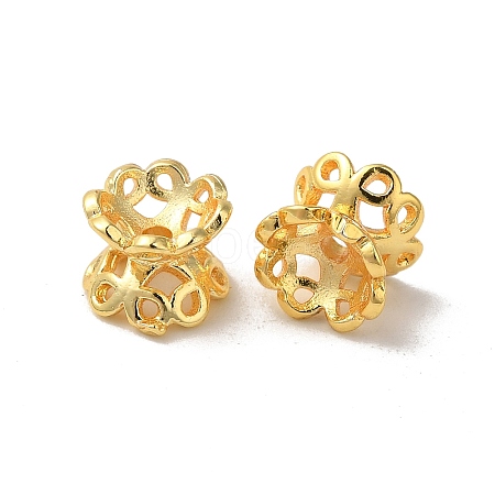 Rack Plating Flower Brass Beads KK-F873-26G-1