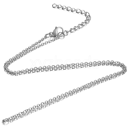 Non-Tarnish 304 Stainless Steel Cable Chain Necklace STAS-T040-PJ204-45-1