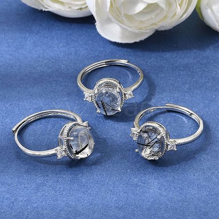 Brass Micro Pave Cubic Zirconia Finger Rings CU-CBA260E-11P-1