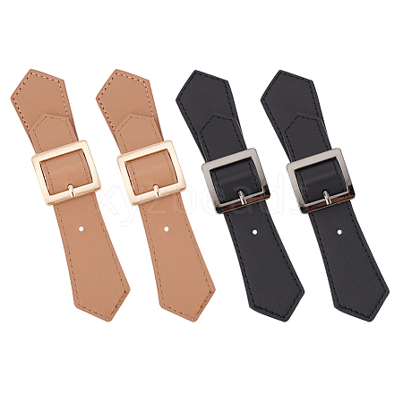 4Pcs 2 Colors Leather Sew on Toggle Buckles FIND-FG0001-90-1