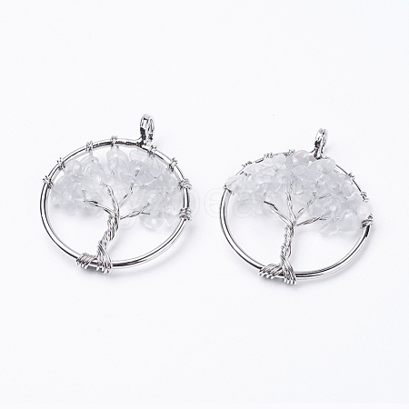 Natural Quartz Crystal Pendants X-G-E419-21P-1