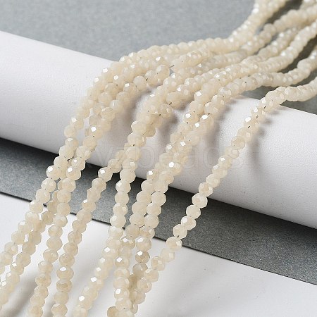 Electroplate Imitation Jade Glass Bead Strands EGLA-J047-3x2mm-F03-1