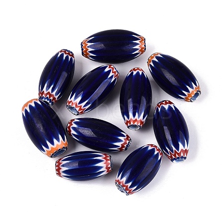 Handmade Millefiori Glass Barrel Beads LA-N002-35A-1
