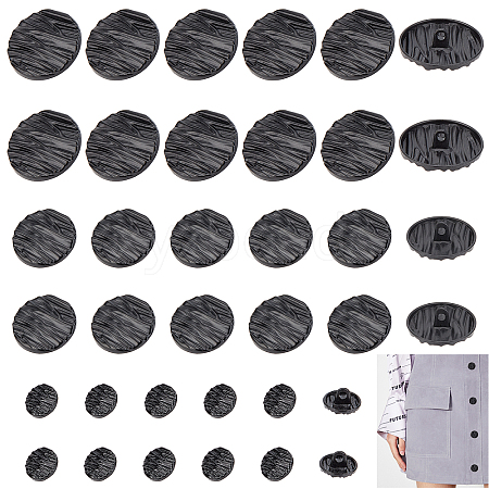 36Pcs 3 Style 1-Hole Alloy Shank Buttons BUTT-GA0001-02EB-1