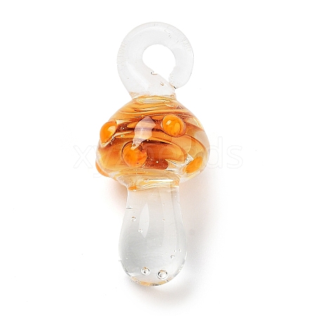 Transparent Handmade Lampwork Pendants LAMP-T021-14G-1