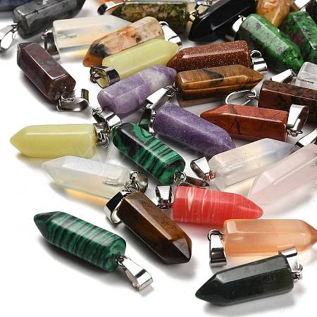 Natural & Synthetic Mixed Gemstone Pendants G-Z067-07P-01-1