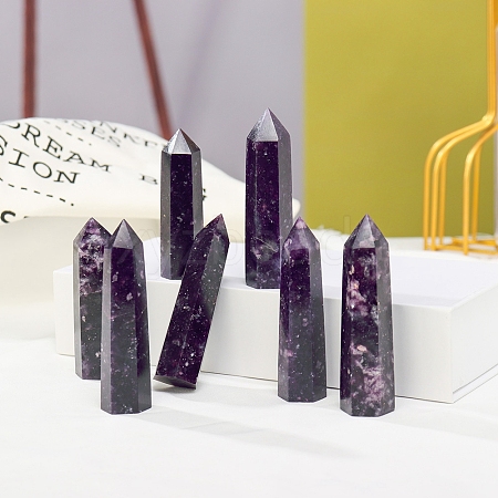 Tower Natural Lepidolite/Purple Mica Stone Home Display Decoration PW-WG15957-01-1