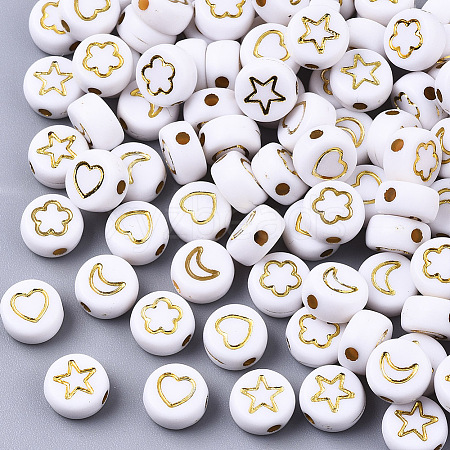 Opaque Acrylic Beads PACR-SZ0001-003B-1