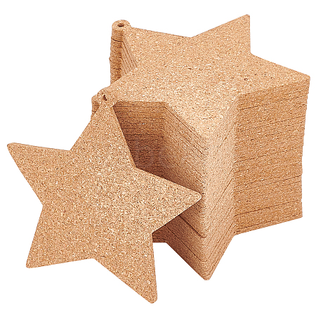 BENECREAT Softwood Star Cup Mats DJEW-BC0001-07-1