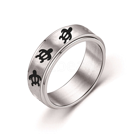 Rotating Titanium Steel Anxiety Relief Ring for Women Men PW-WG4928D-12-1