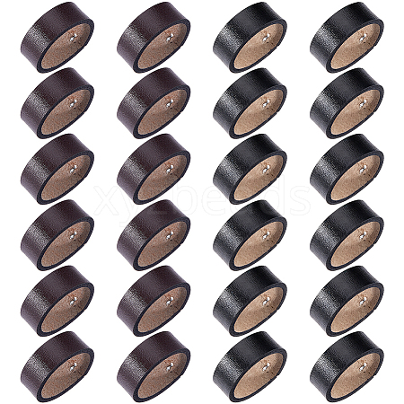 24Pcs 2 Colors Cowhide Leather & Alloy Loop Keepers FIND-FH0017-33-1