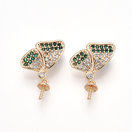 Brass Micro Pave Cubic Zirconia Peg Bails ZIRC-T016-23-1