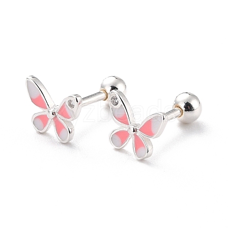 Butterfly 925 Sterling Silver Stud Earrings for Girl Women EJEW-I259-05S-1