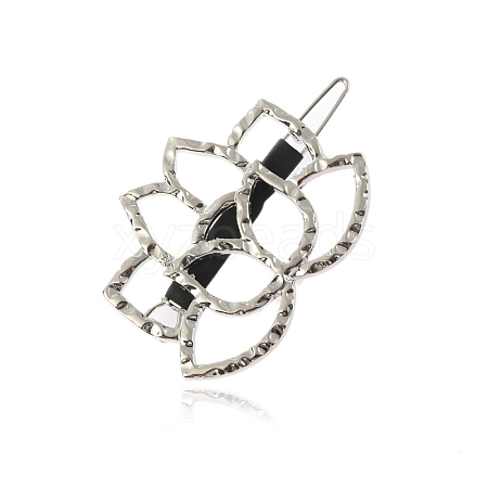 Lotus Alloy Hollow Geometric Hair Pin OHAR-PW0003-054A-1