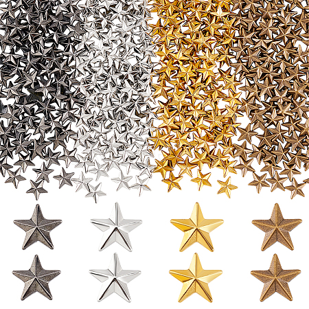 400Pcs 4 Colors Brass Cabochons KK-PH0010-76-1