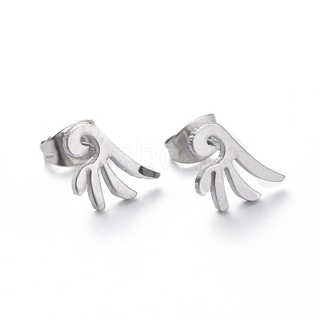 304 Stainless Steel Stud Earrings EJEW-H368-29A-P-1