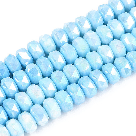 Anti-Tarnish Electroplate Glass Beads Strands GLAA-T025-8mm-11C-1