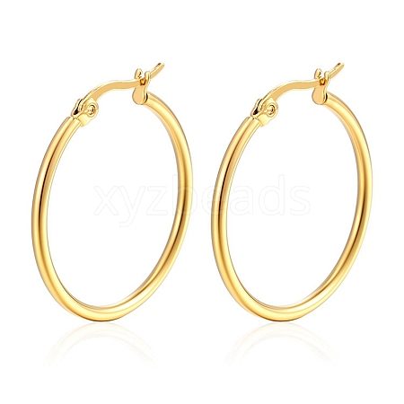 304 Stainless Steel Hoop Earrings PW-WG89744-14-1