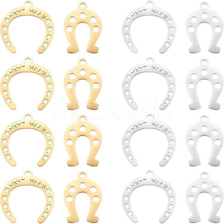 Unicraftale 16Pcs 4 Styles 201 Stainless Steel Pendants STAS-UN0033-92-1