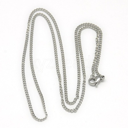 Tarnish Resistant Trendy Unisex 201 Stainless Steel Twisted Chain Necklaces NJEW-L043-44P-1