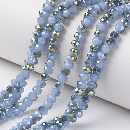 Electroplate Glass Beads Strands X-EGLA-A034-J6mm-S02-1