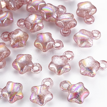 Transparent Crackle Acrylic Pendants MACR-S373-63-L02-1