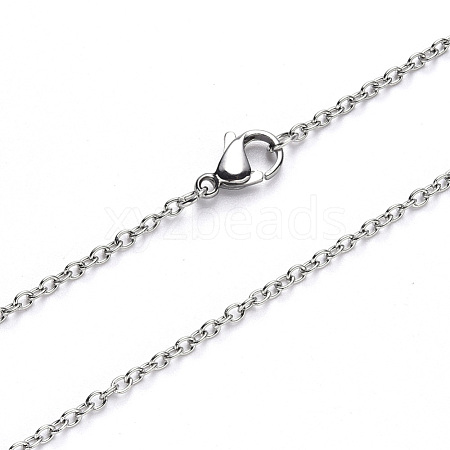 Non-Tarnish 304 Stainless Steel Cable Chain Necklace NJEW-S420-007A-P-1