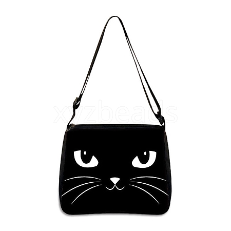 Cat Polyester Shoulder Bags PW-WG04021-13-1