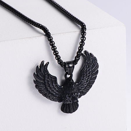 Eagle Wings 304 Stainless Steel Pendant Necklace Punk Hip-hop Fashion Jewelry TK4489-2-1