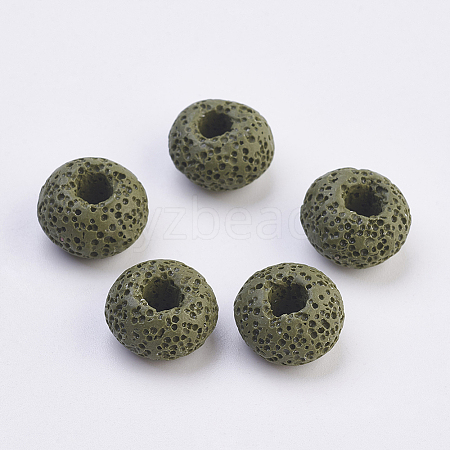 Natural Dyed Lava Rock European Beads G-E477-A06-1
