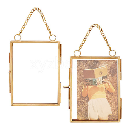 Glass Rectangle Wall Hanging Photo Frame AJEW-WH0314-470A-1