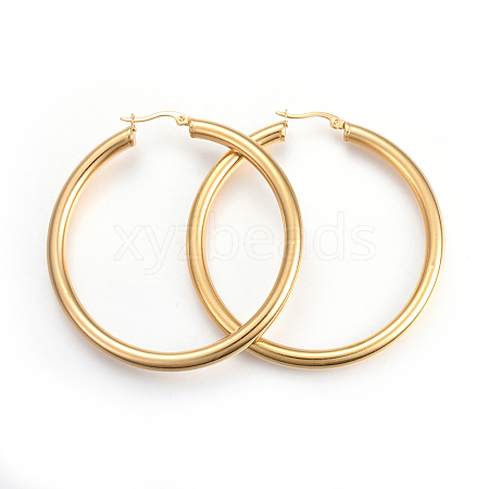 201 Stainless Steel Big Hoop Earrings X-EJEW-A052-19D-G-1