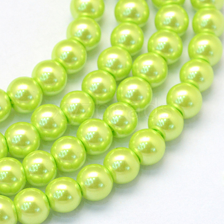 Baking Painted Pearlized Glass Pearl Round Bead Strands HY-Q003-10mm-66-1