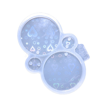 Laser Effect Flat Round Pendant & Connector Charm Food Grade Silicone Pendant Molds SIMO-PW0006-096D-1