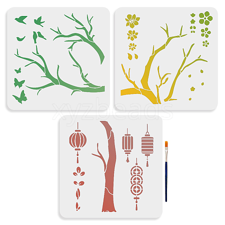 MAYJOYDIY US 1 Set Chinese Style PET Hollow Out Drawing Painting Stencils DIY-MA0002-20-1