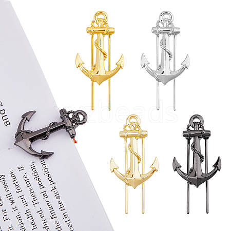 SUPERFINDINGS 4Pcs 4 Colors Alloy Bookmarks AJEW-FH0004-54-1