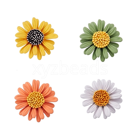 4Pcs 4 Colors Zinc Alloy Brooches JEWB-SZ0001-07-1