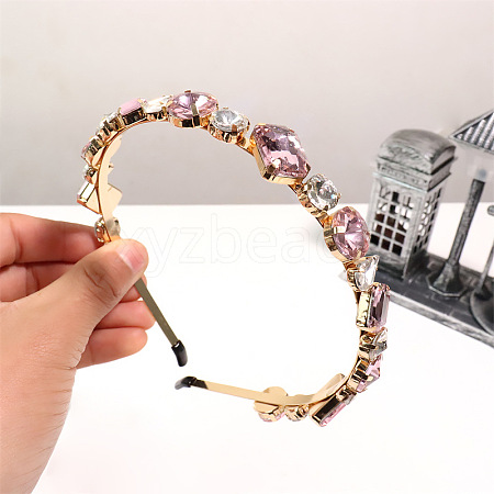 Glass Rhinestone Hair Bands OHAR-PW0007-39C-1