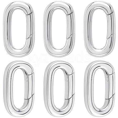 6Pcs Stainless Steel Spring Gate Rings STAS-BBC0008-34A-1