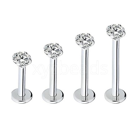 G23 Titanium Steel Clear Cubic Zirconia Threadless Labret Stud WG700A9-16-1